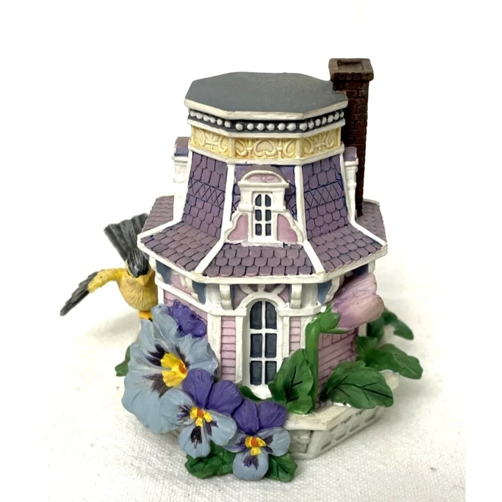 Vtg Springtime Victorian Birdhouses in Bloom Figurine Hamilton Collection 1997